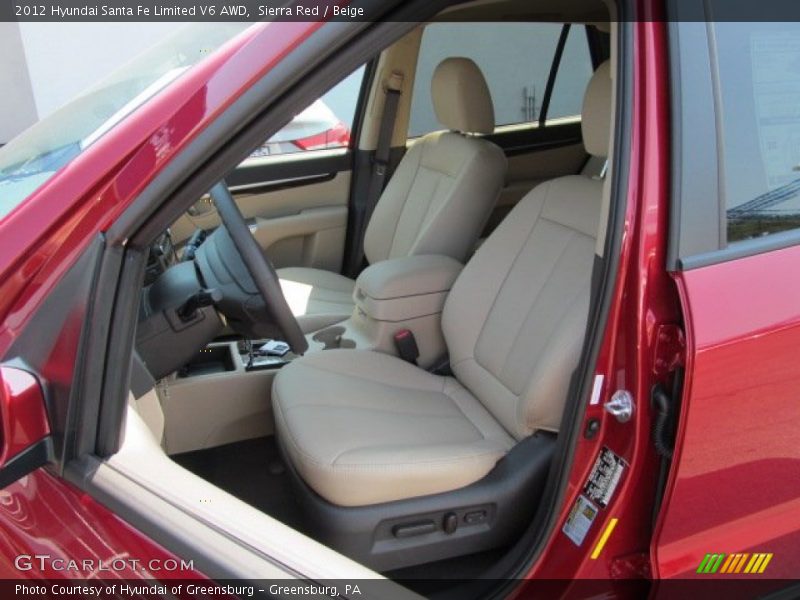 Front Seat of 2012 Santa Fe Limited V6 AWD