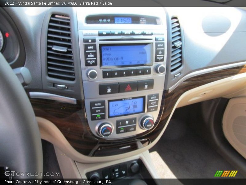 Controls of 2012 Santa Fe Limited V6 AWD