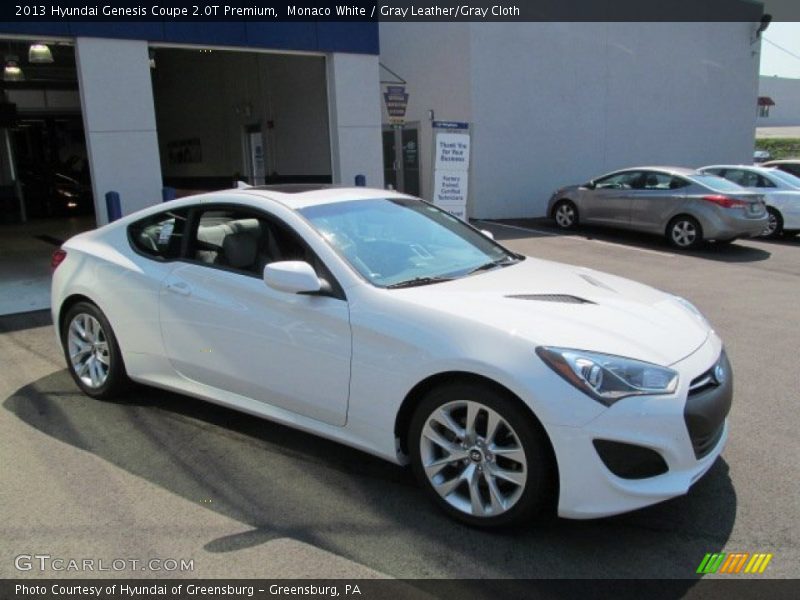 Monaco White / Gray Leather/Gray Cloth 2013 Hyundai Genesis Coupe 2.0T Premium