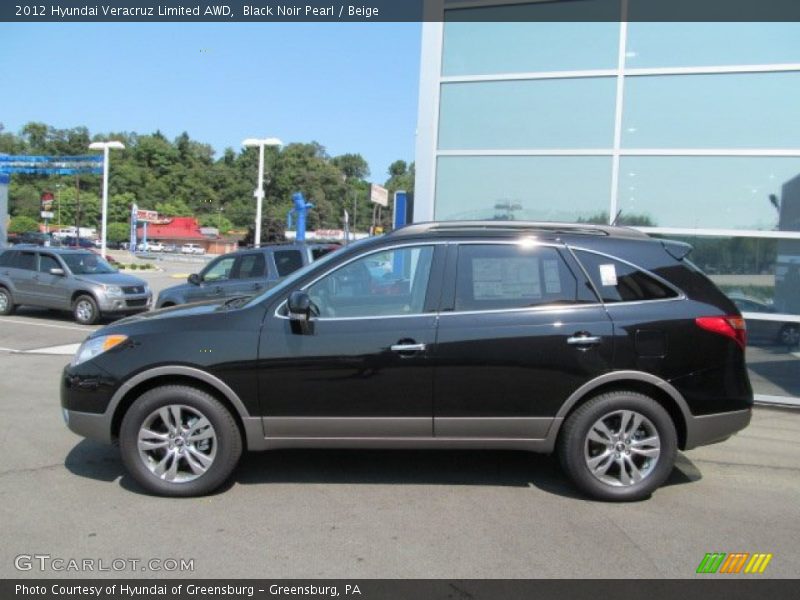 Black Noir Pearl / Beige 2012 Hyundai Veracruz Limited AWD