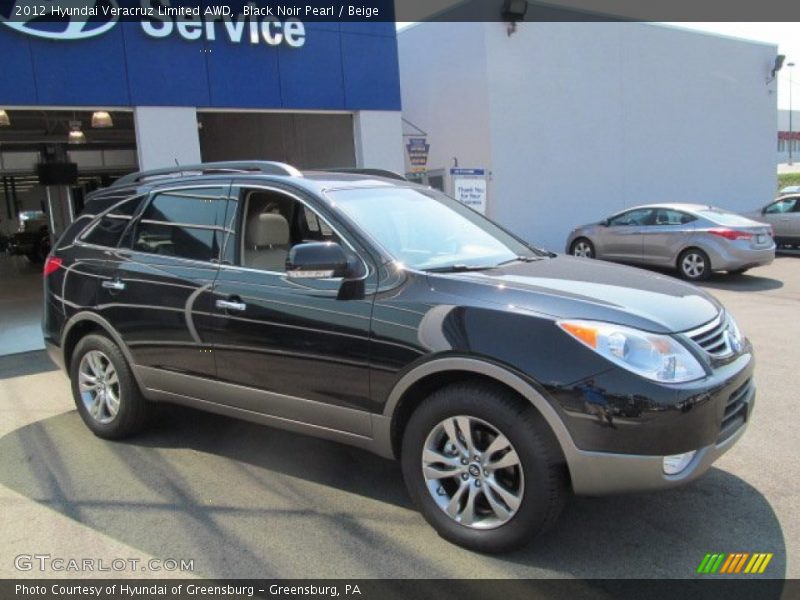 Black Noir Pearl / Beige 2012 Hyundai Veracruz Limited AWD