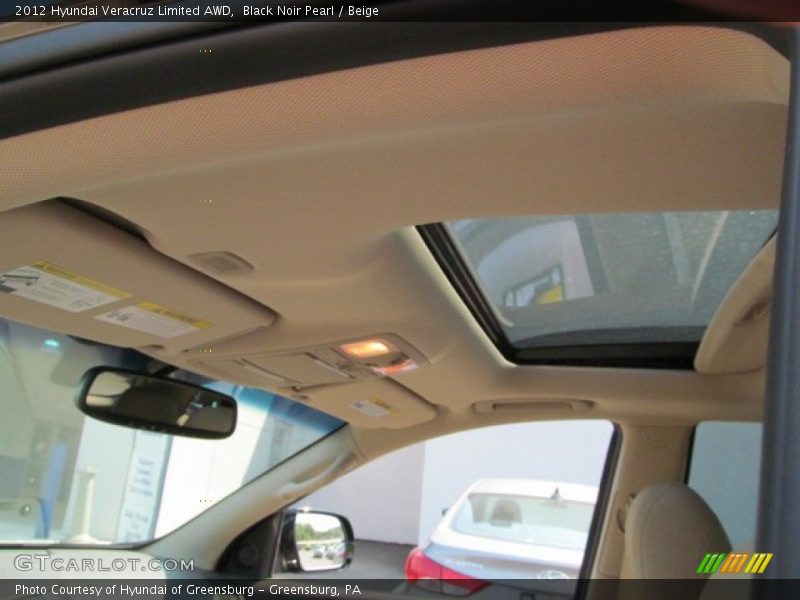 Black Noir Pearl / Beige 2012 Hyundai Veracruz Limited AWD