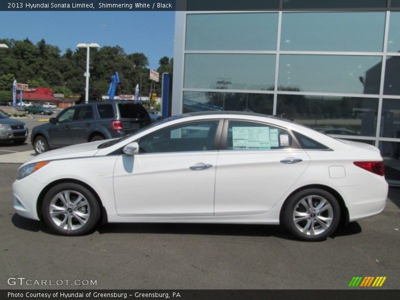 Shimmering White / Black 2013 Hyundai Sonata Limited