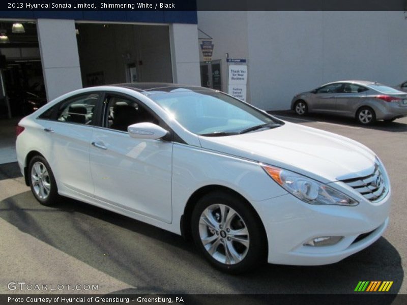 Shimmering White / Black 2013 Hyundai Sonata Limited