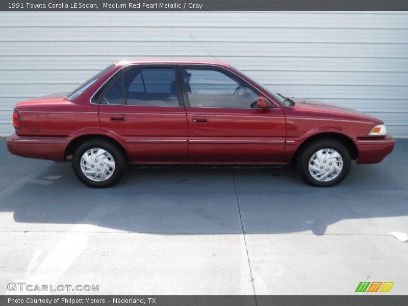 Medium Red Pearl Metallic / Gray 1991 Toyota Corolla LE Sedan