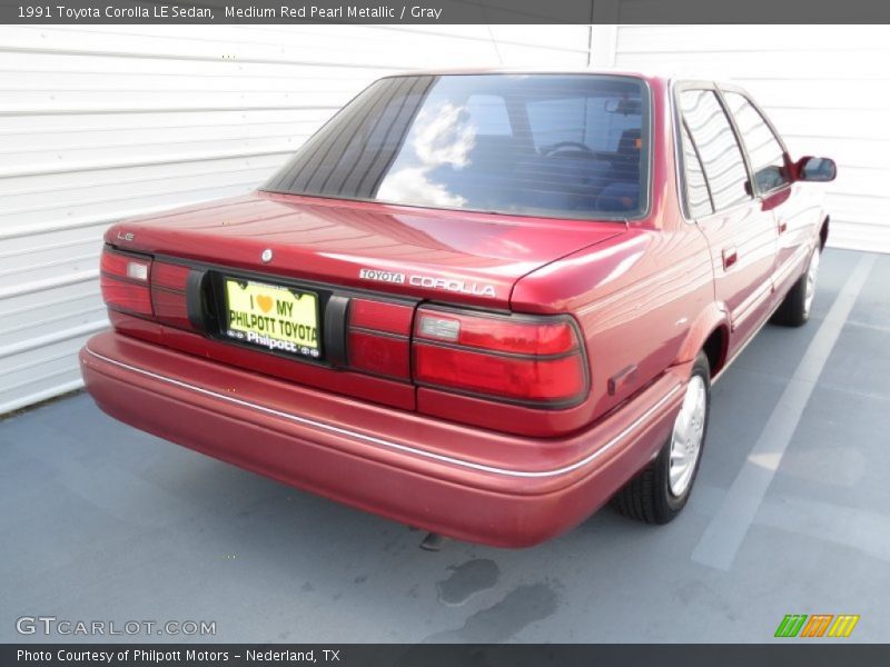 Medium Red Pearl Metallic / Gray 1991 Toyota Corolla LE Sedan