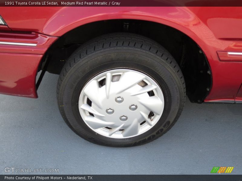 Medium Red Pearl Metallic / Gray 1991 Toyota Corolla LE Sedan