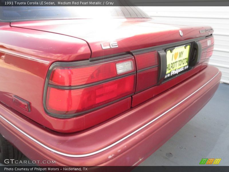 Medium Red Pearl Metallic / Gray 1991 Toyota Corolla LE Sedan