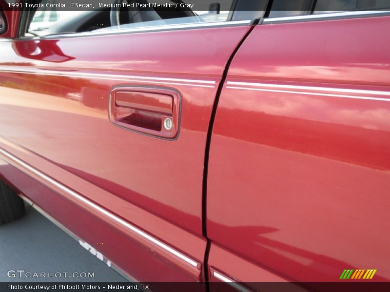 Medium Red Pearl Metallic / Gray 1991 Toyota Corolla LE Sedan