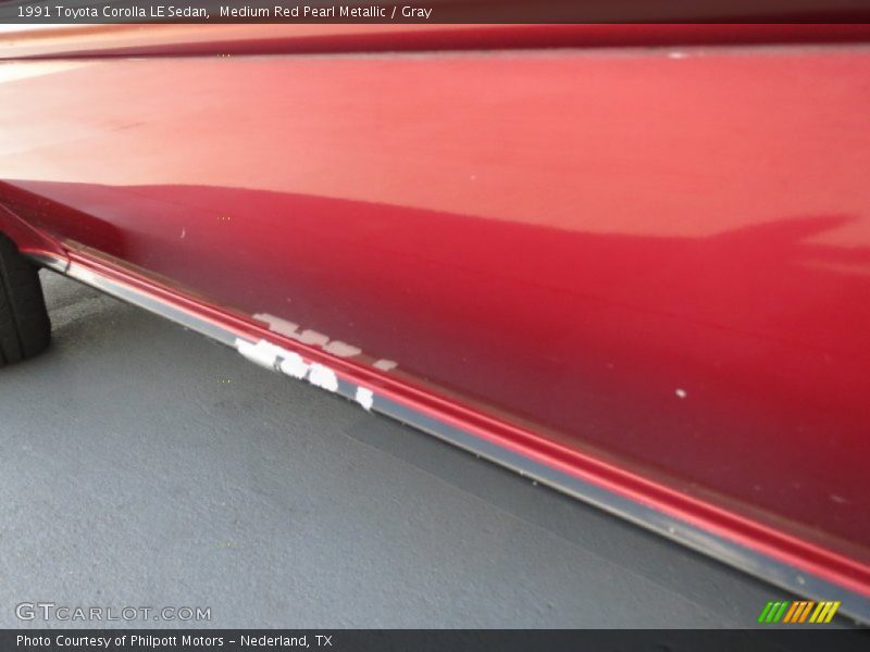Medium Red Pearl Metallic / Gray 1991 Toyota Corolla LE Sedan