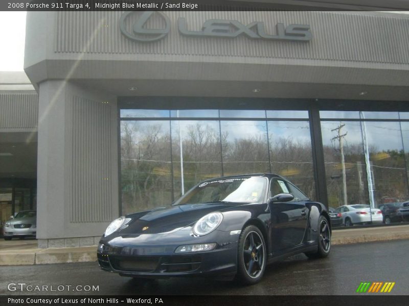 Midnight Blue Metallic / Sand Beige 2008 Porsche 911 Targa 4