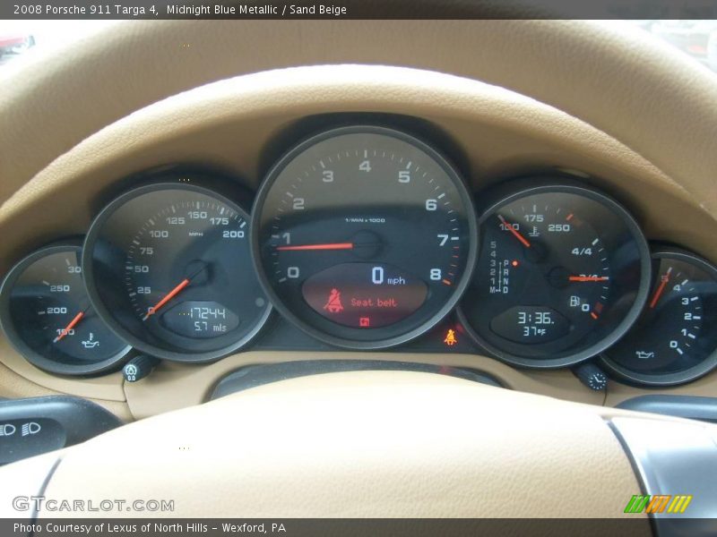 Midnight Blue Metallic / Sand Beige 2008 Porsche 911 Targa 4
