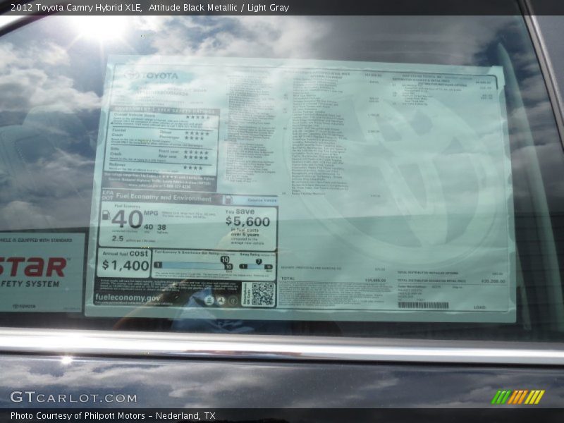 Attitude Black Metallic / Light Gray 2012 Toyota Camry Hybrid XLE