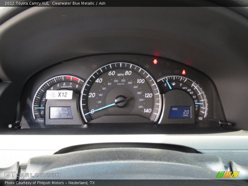 Clearwater Blue Metallic / Ash 2012 Toyota Camry XLE