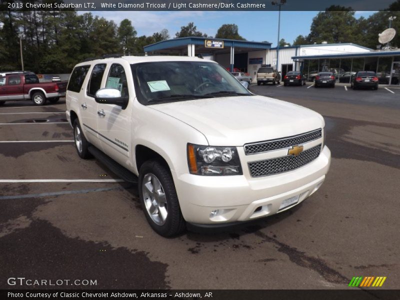 White Diamond Tricoat / Light Cashmere/Dark Cashmere 2013 Chevrolet Suburban LTZ