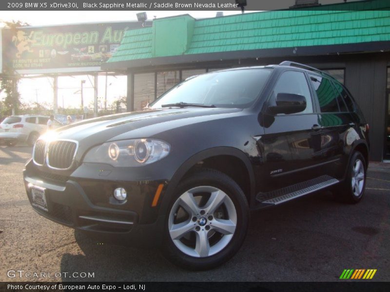 Black Sapphire Metallic / Saddle Brown Nevada Leather 2009 BMW X5 xDrive30i