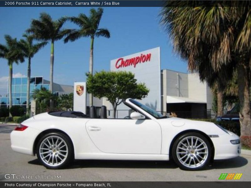 Carrara White / Sea Blue 2006 Porsche 911 Carrera Cabriolet