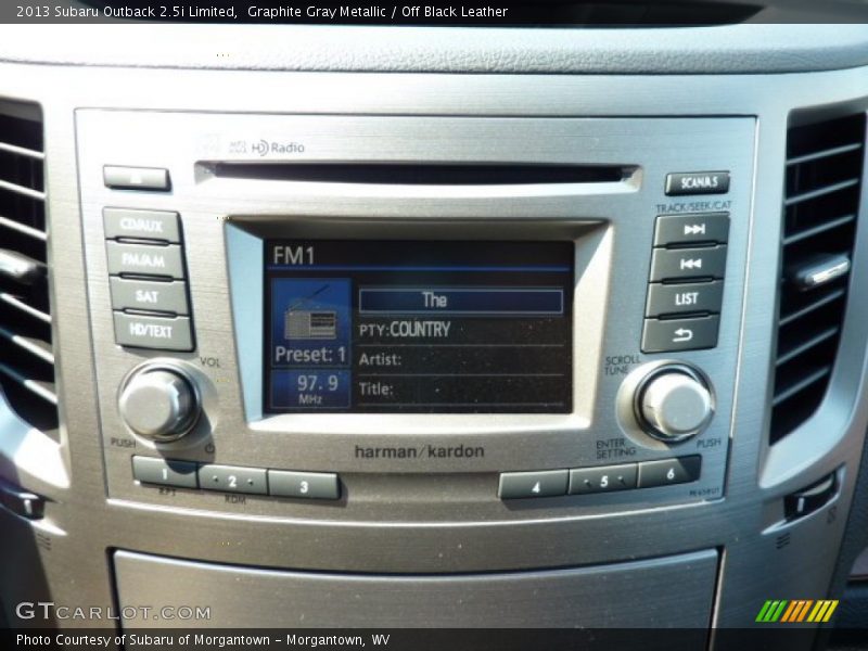 Graphite Gray Metallic / Off Black Leather 2013 Subaru Outback 2.5i Limited