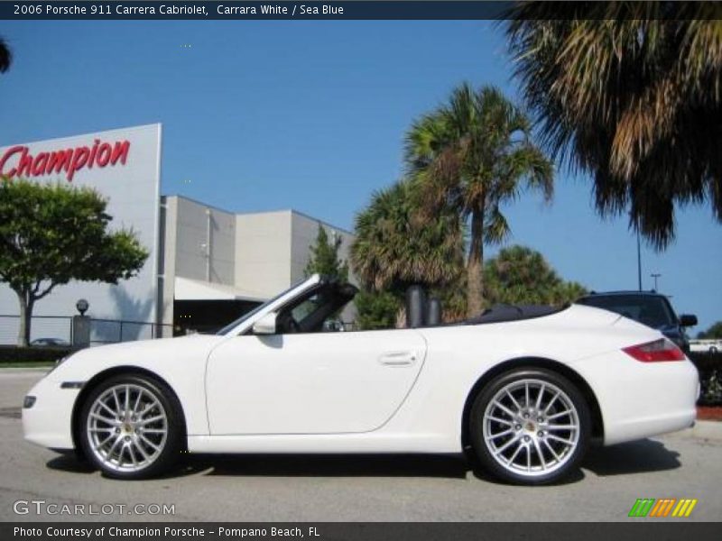 Carrara White / Sea Blue 2006 Porsche 911 Carrera Cabriolet