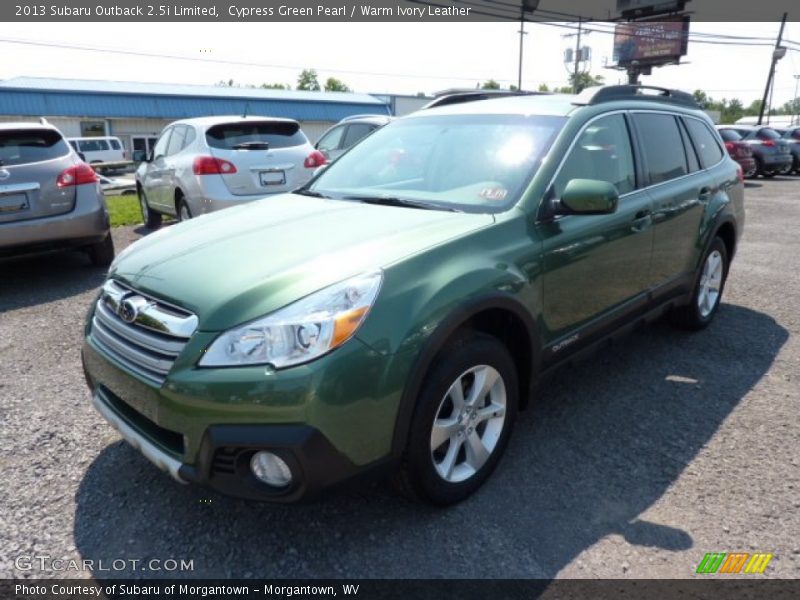 Cypress Green Pearl / Warm Ivory Leather 2013 Subaru Outback 2.5i Limited