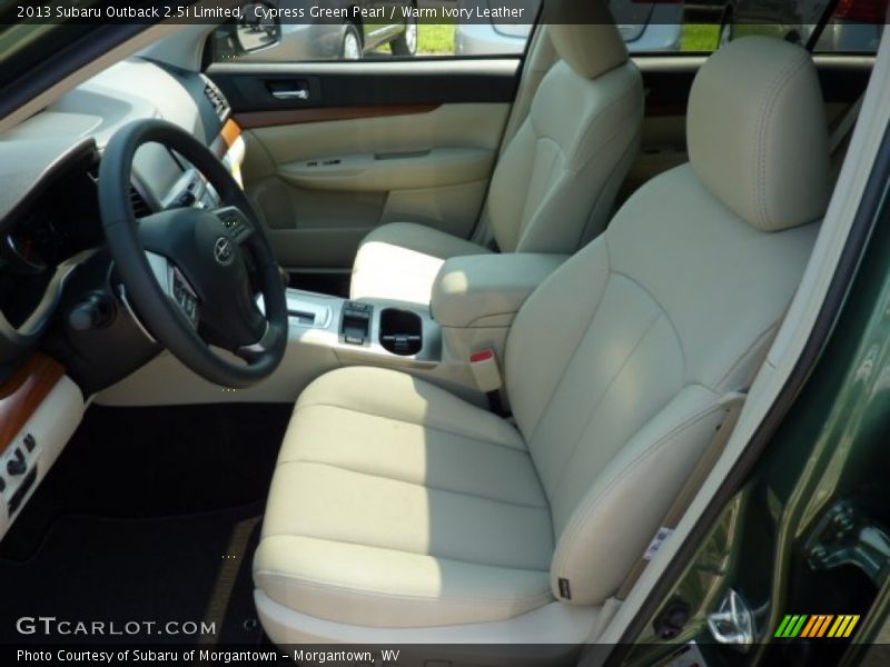 Cypress Green Pearl / Warm Ivory Leather 2013 Subaru Outback 2.5i Limited