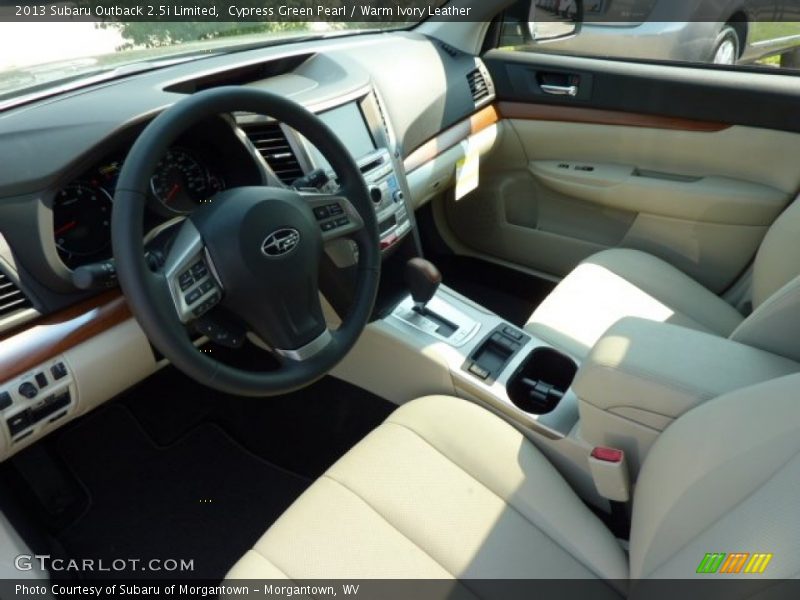 Cypress Green Pearl / Warm Ivory Leather 2013 Subaru Outback 2.5i Limited