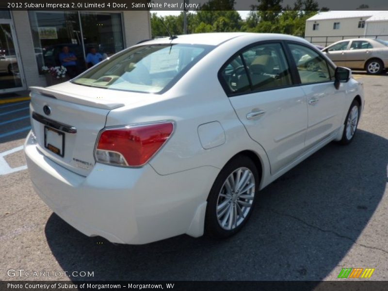Satin White Pearl / Ivory 2012 Subaru Impreza 2.0i Limited 4 Door