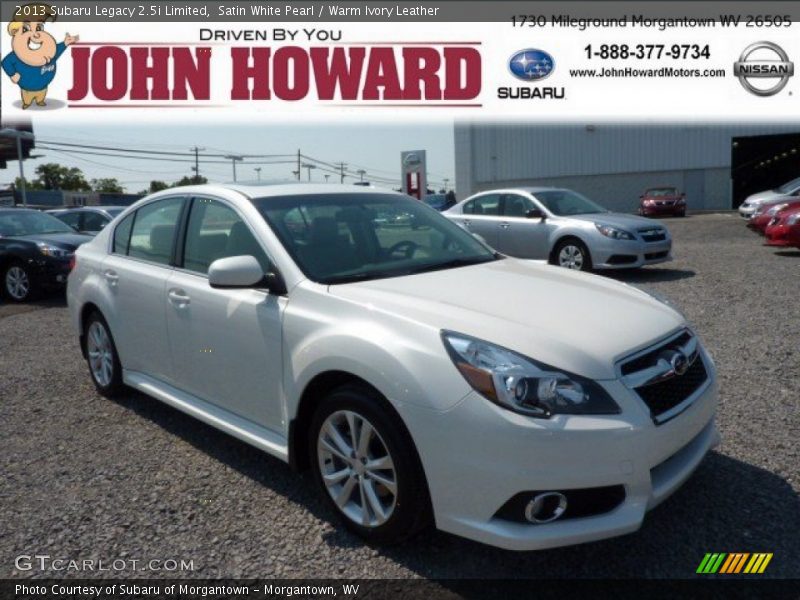 Satin White Pearl / Warm Ivory Leather 2013 Subaru Legacy 2.5i Limited