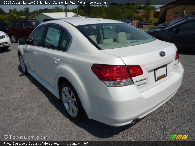Satin White Pearl / Warm Ivory Leather 2013 Subaru Legacy 2.5i Limited