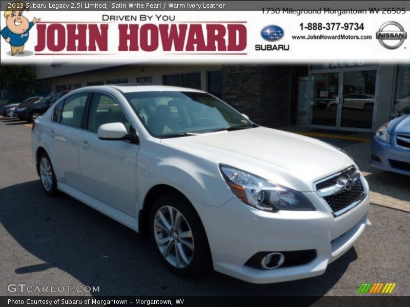 Satin White Pearl / Warm Ivory Leather 2013 Subaru Legacy 2.5i Limited
