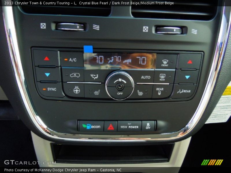 Crystal Blue Pearl / Dark Frost Beige/Medium Frost Beige 2013 Chrysler Town & Country Touring - L