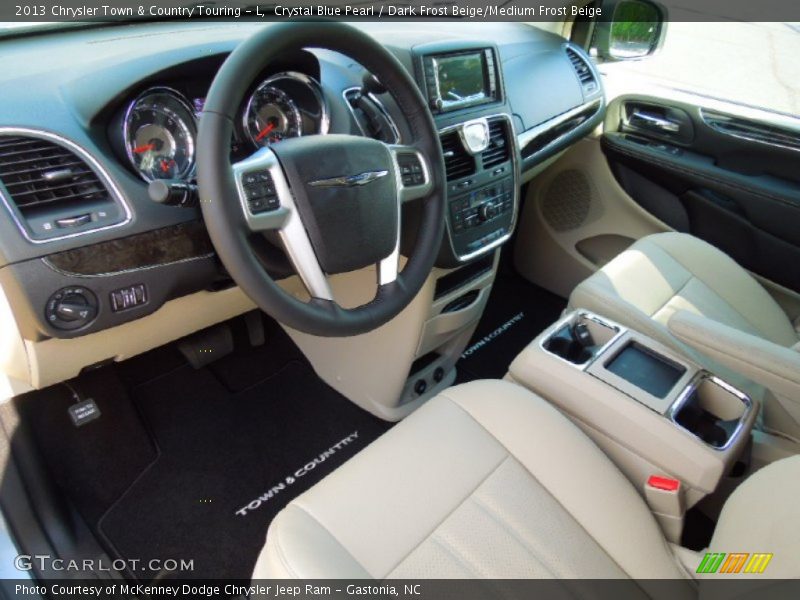 Crystal Blue Pearl / Dark Frost Beige/Medium Frost Beige 2013 Chrysler Town & Country Touring - L