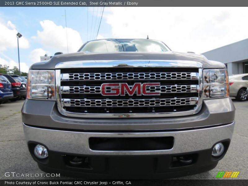 Steel Gray Metallic / Ebony 2013 GMC Sierra 2500HD SLE Extended Cab