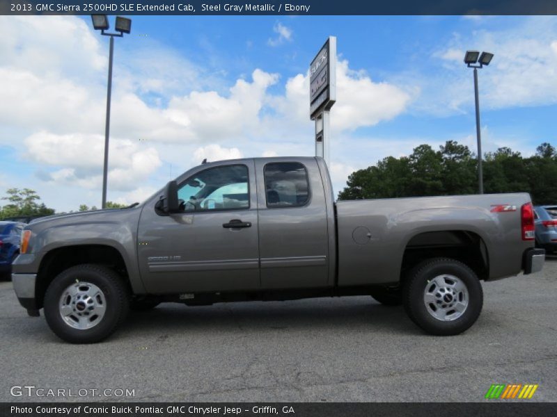 Steel Gray Metallic / Ebony 2013 GMC Sierra 2500HD SLE Extended Cab