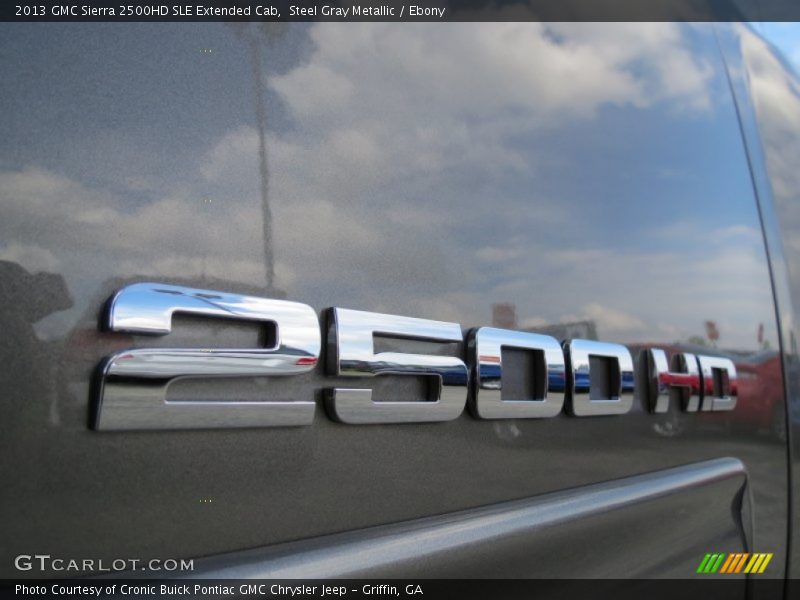 Steel Gray Metallic / Ebony 2013 GMC Sierra 2500HD SLE Extended Cab