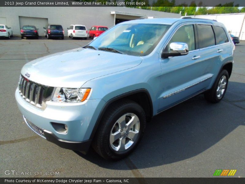Winter Chill Pearl / Black/Light Frost Beige 2013 Jeep Grand Cherokee Limited
