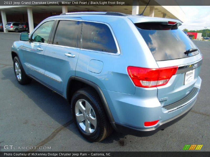 Winter Chill Pearl / Black/Light Frost Beige 2013 Jeep Grand Cherokee Limited