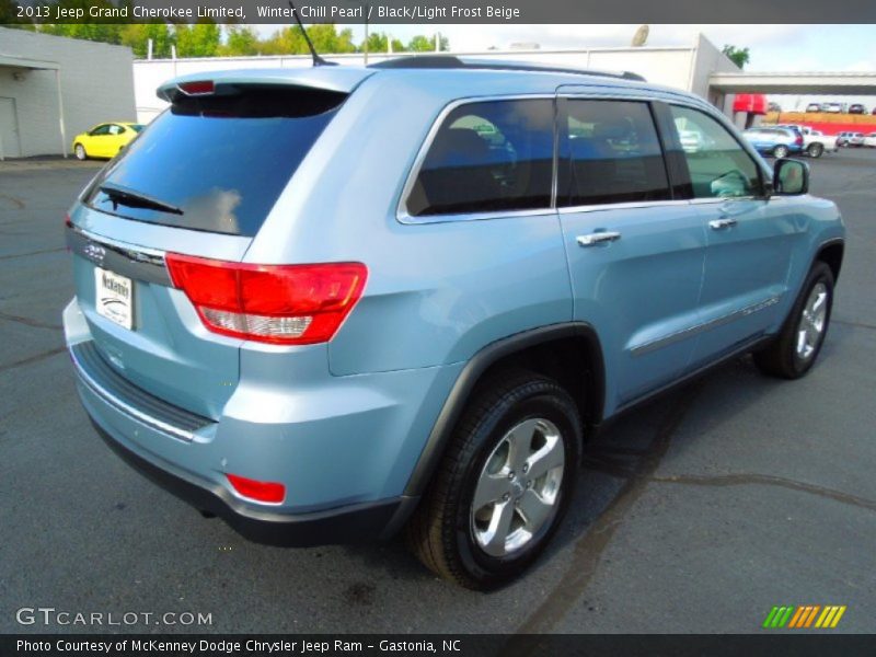 Winter Chill Pearl / Black/Light Frost Beige 2013 Jeep Grand Cherokee Limited