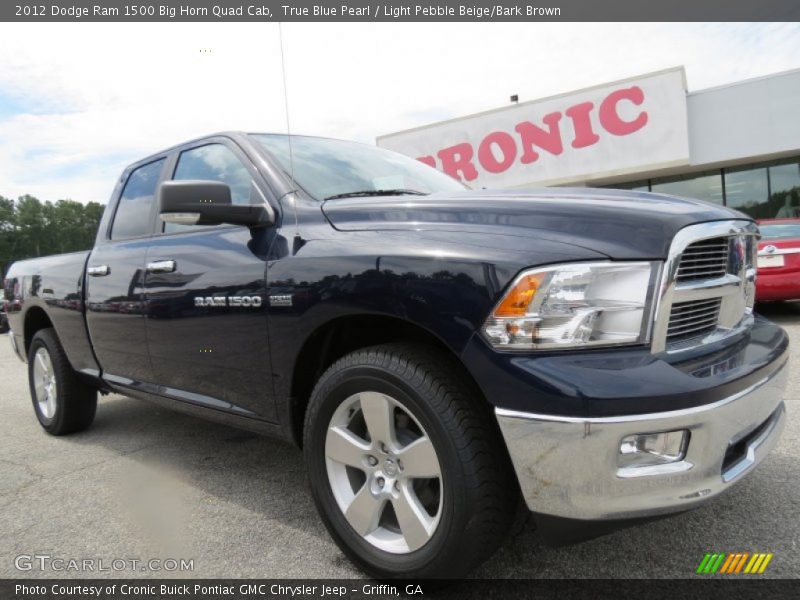 True Blue Pearl / Light Pebble Beige/Bark Brown 2012 Dodge Ram 1500 Big Horn Quad Cab