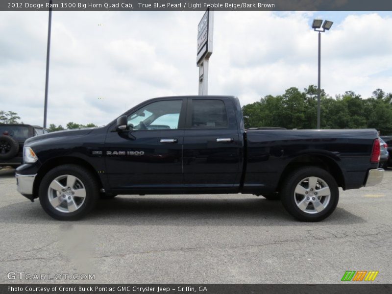 True Blue Pearl / Light Pebble Beige/Bark Brown 2012 Dodge Ram 1500 Big Horn Quad Cab