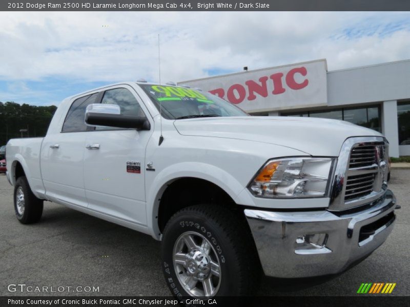 Bright White / Dark Slate 2012 Dodge Ram 2500 HD Laramie Longhorn Mega Cab 4x4
