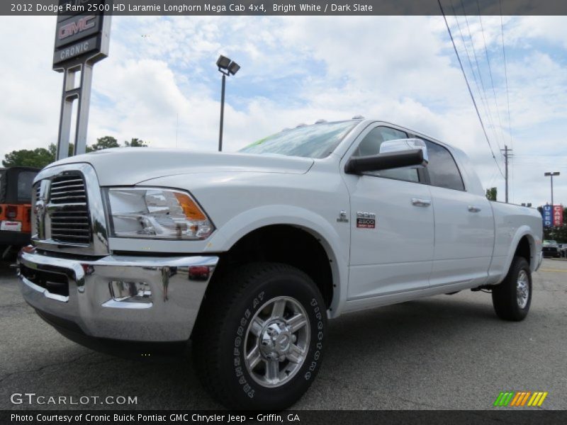 Bright White / Dark Slate 2012 Dodge Ram 2500 HD Laramie Longhorn Mega Cab 4x4