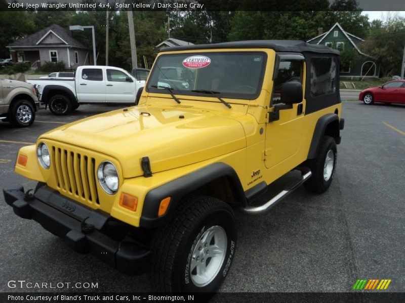 Solar Yellow / Dark Slate Gray 2004 Jeep Wrangler Unlimited 4x4