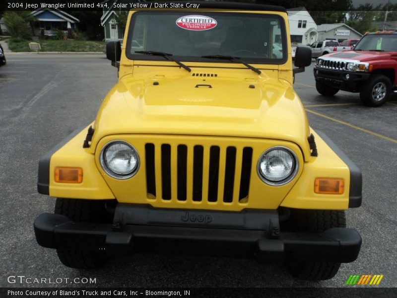 Solar Yellow / Dark Slate Gray 2004 Jeep Wrangler Unlimited 4x4
