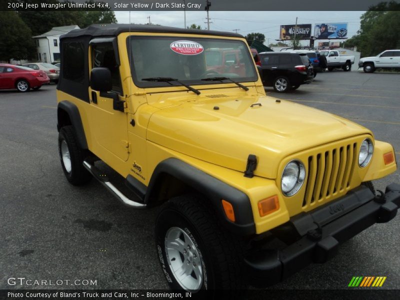 Solar Yellow / Dark Slate Gray 2004 Jeep Wrangler Unlimited 4x4
