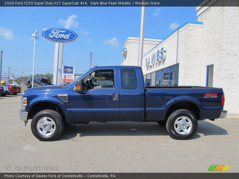 Dark Blue Pearl Metallic / Medium Stone 2009 Ford F250 Super Duty XLT SuperCab 4x4