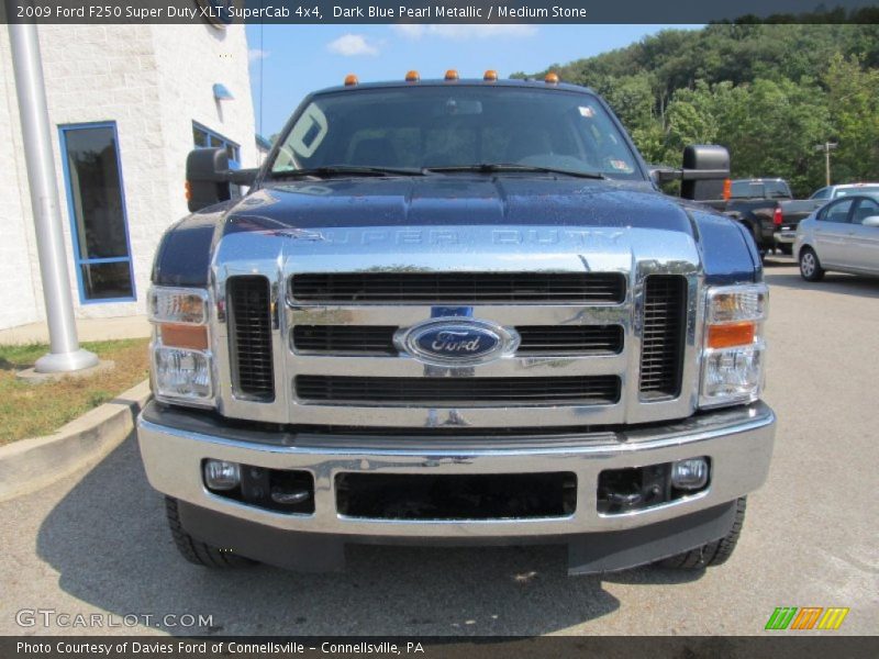 Dark Blue Pearl Metallic / Medium Stone 2009 Ford F250 Super Duty XLT SuperCab 4x4