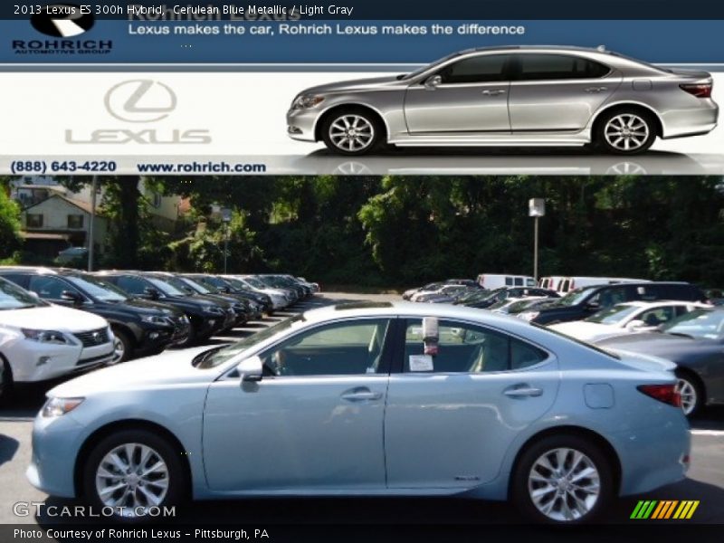 Cerulean Blue Metallic / Light Gray 2013 Lexus ES 300h Hybrid
