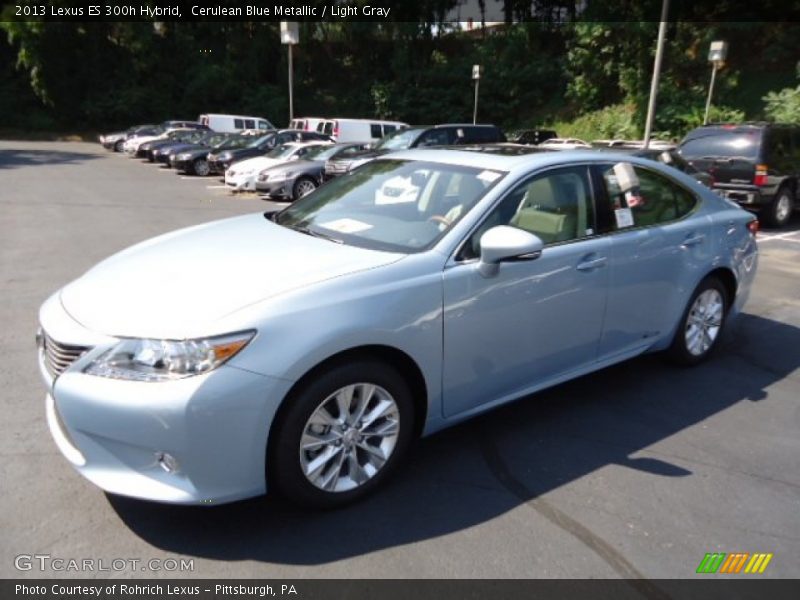 Cerulean Blue Metallic / Light Gray 2013 Lexus ES 300h Hybrid