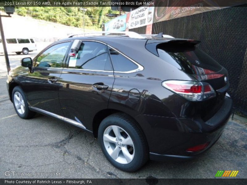 Fire Agate Pearl / Saddle Tan/Espresso Birds Eye Maple 2013 Lexus RX 350 AWD